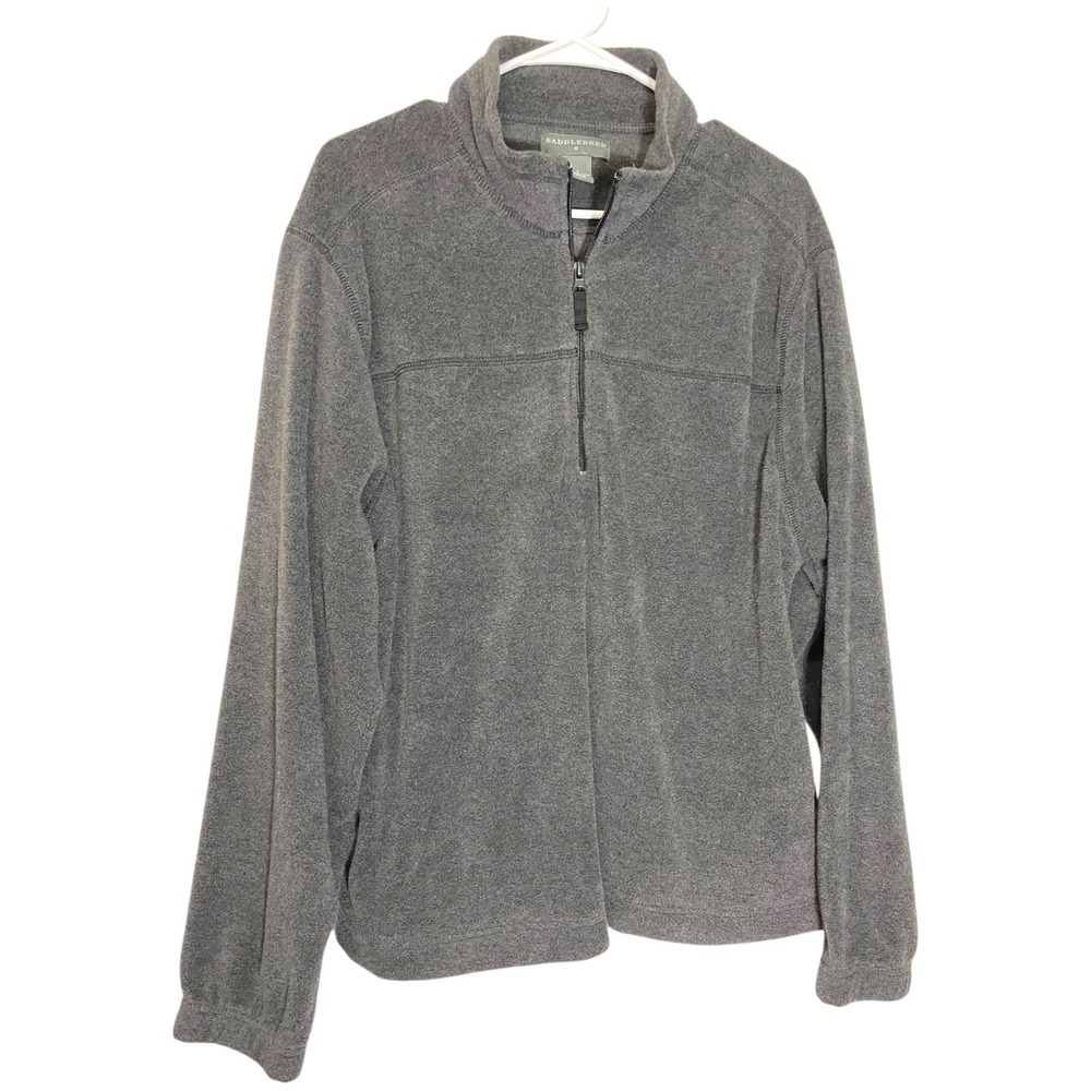 Saddlebred Large Gray Fleece Pullover Quarter Zip Mock Neck Gorpcore Outdoorsy